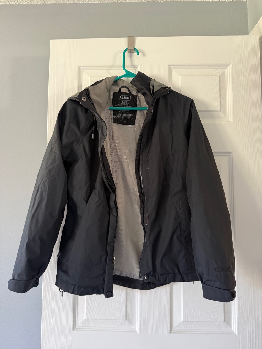 L.L. Bean Women’s Black Hooded Waterproof Jacket